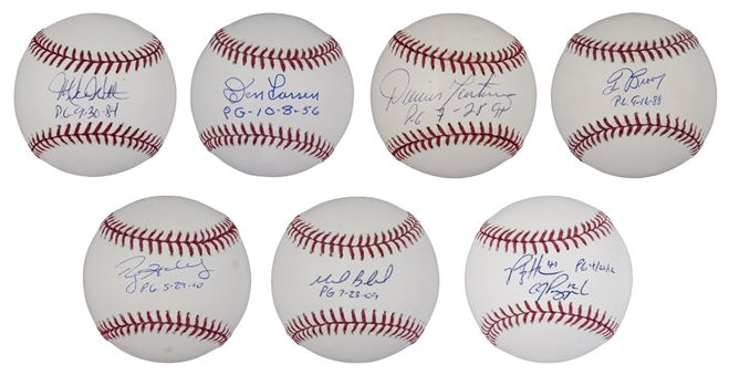 Lot of (7) Autographed Baseballs Signed by Perfect Game Pitchers (MLB Authenticated & PSA/DNA PreCert)